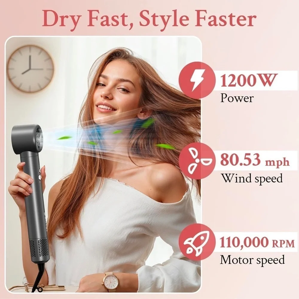 Hot Air Brush Hair Styler‎ for Volumizing, Straightening, Styling Dark Grey #FD1